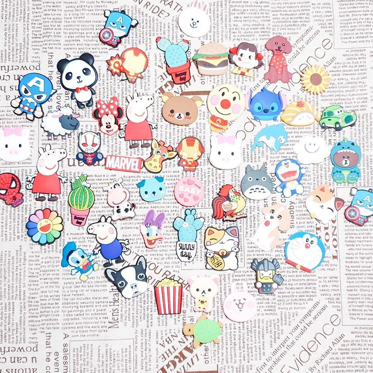 sticker gắn dép loại nhựa 2d to _ bigsize