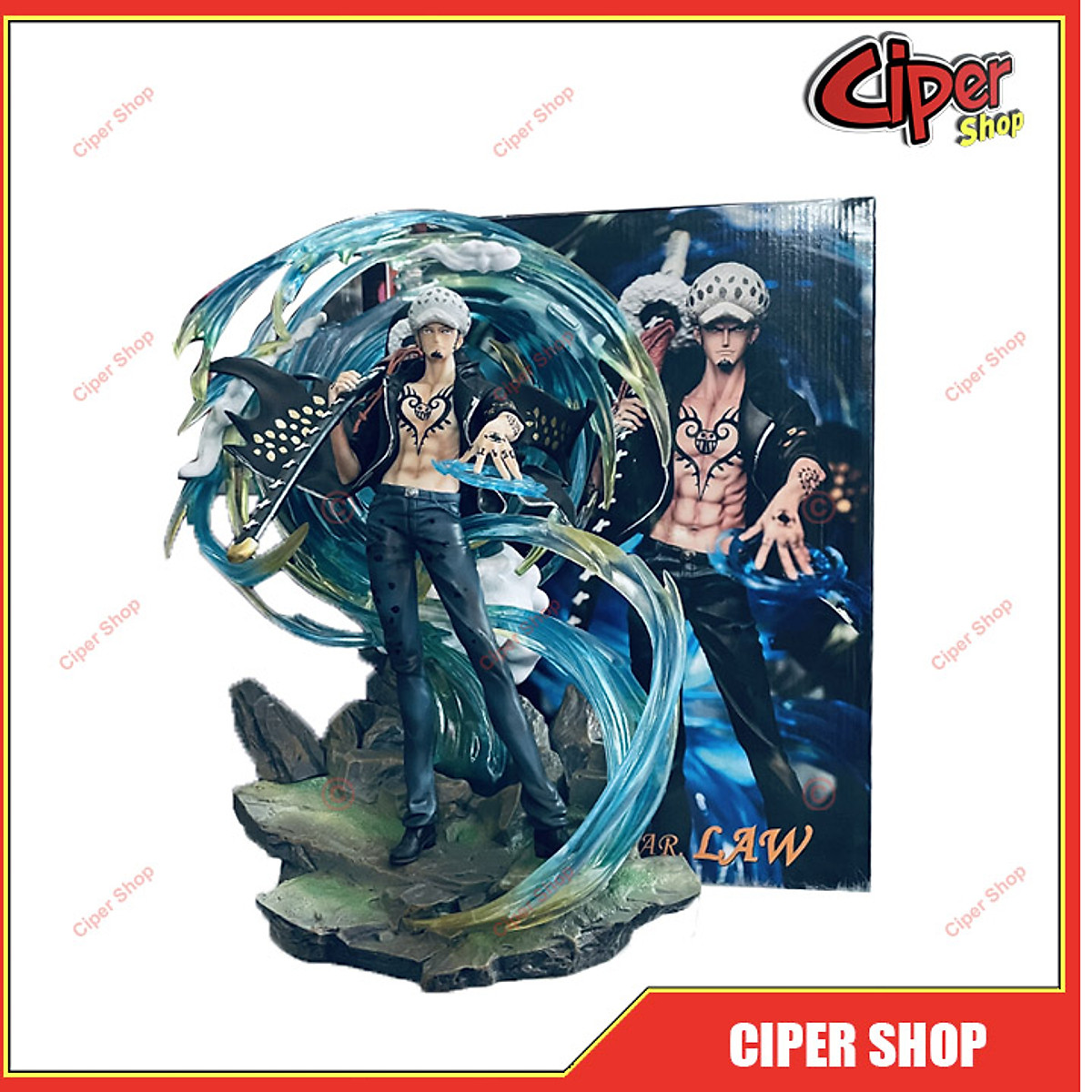 Mô hình Trafalgar Law chiều cao khoảng 43cm có led trong One Piece   Marvelstore
