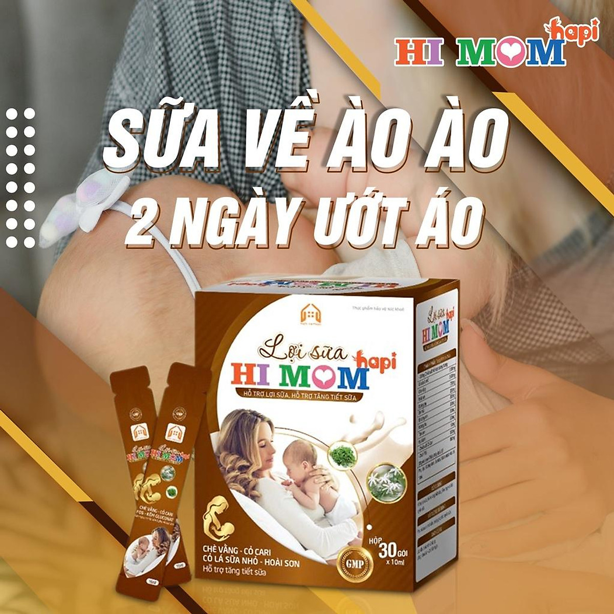 Lợi sữa Hi Mom Hapi- Sữa nhiều hơn, thơm hơn, đặc hơn, mát hơn, thông tắc tia sữa