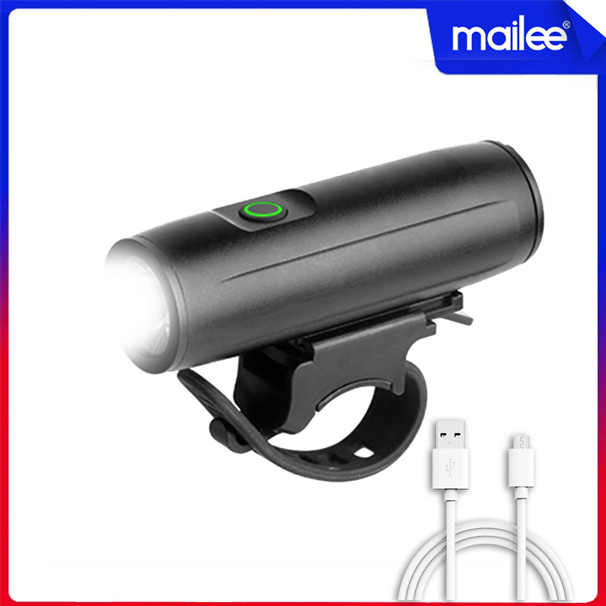 Pha Xe Đạp Mini 300 lumens EOS290 Sạc Điện USB Sáng Mạnh 3 Chế Độ Chống Nước Vỏ Hợp Kim Nhôm (pin 2000mAh) MaiLee