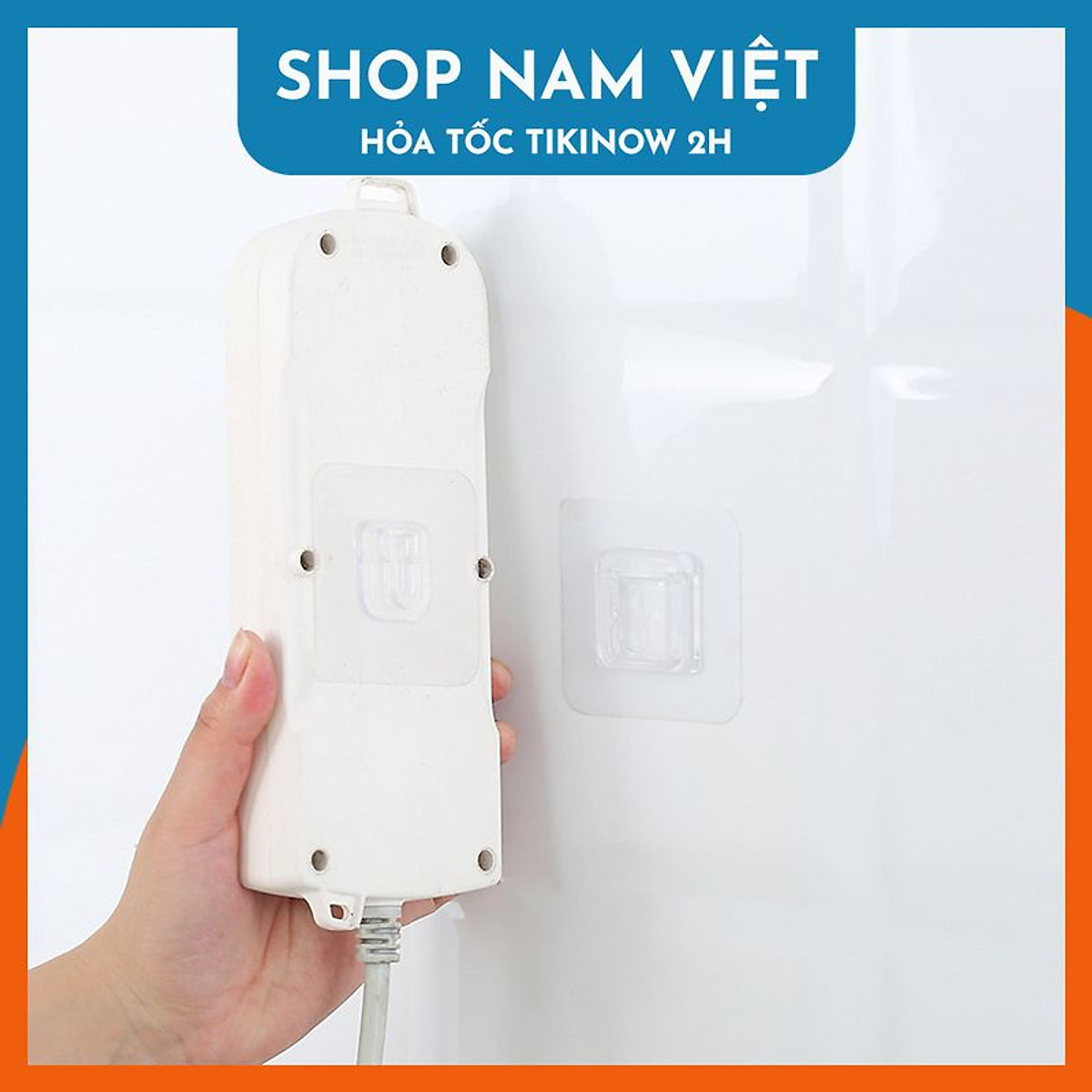 Combo 10 cặp kẹp dán tường thông minh - Không cần khoan lỗ, đục tường- Chịu lực lên đến 3Kg