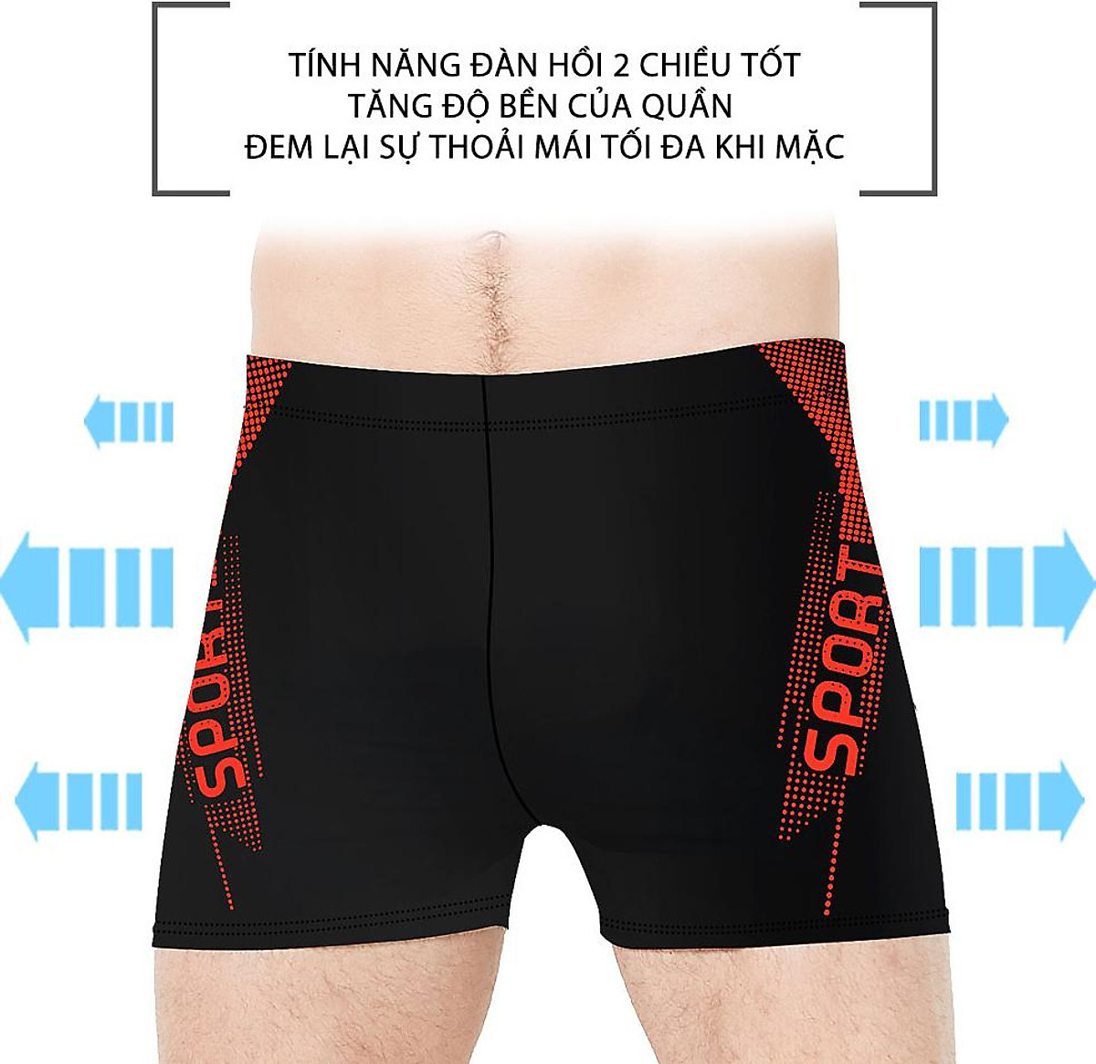 Quần Bơi Nam Dáng Đùi Cao Cấp SZone SQB105 Vải Mềm Mại Co Giãn Cực Tốt Phong Cách Chuyên Nghiệp