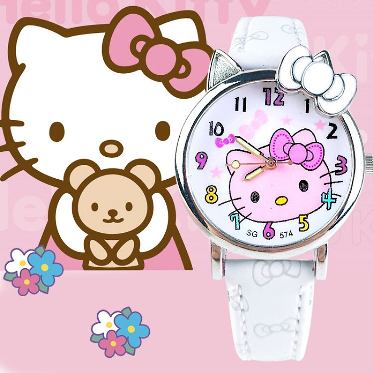 Đồng Hồ Trẻ Em KITTY2 DH08 Hình Hello Kitty cho bé gái (Hình Chụp ...