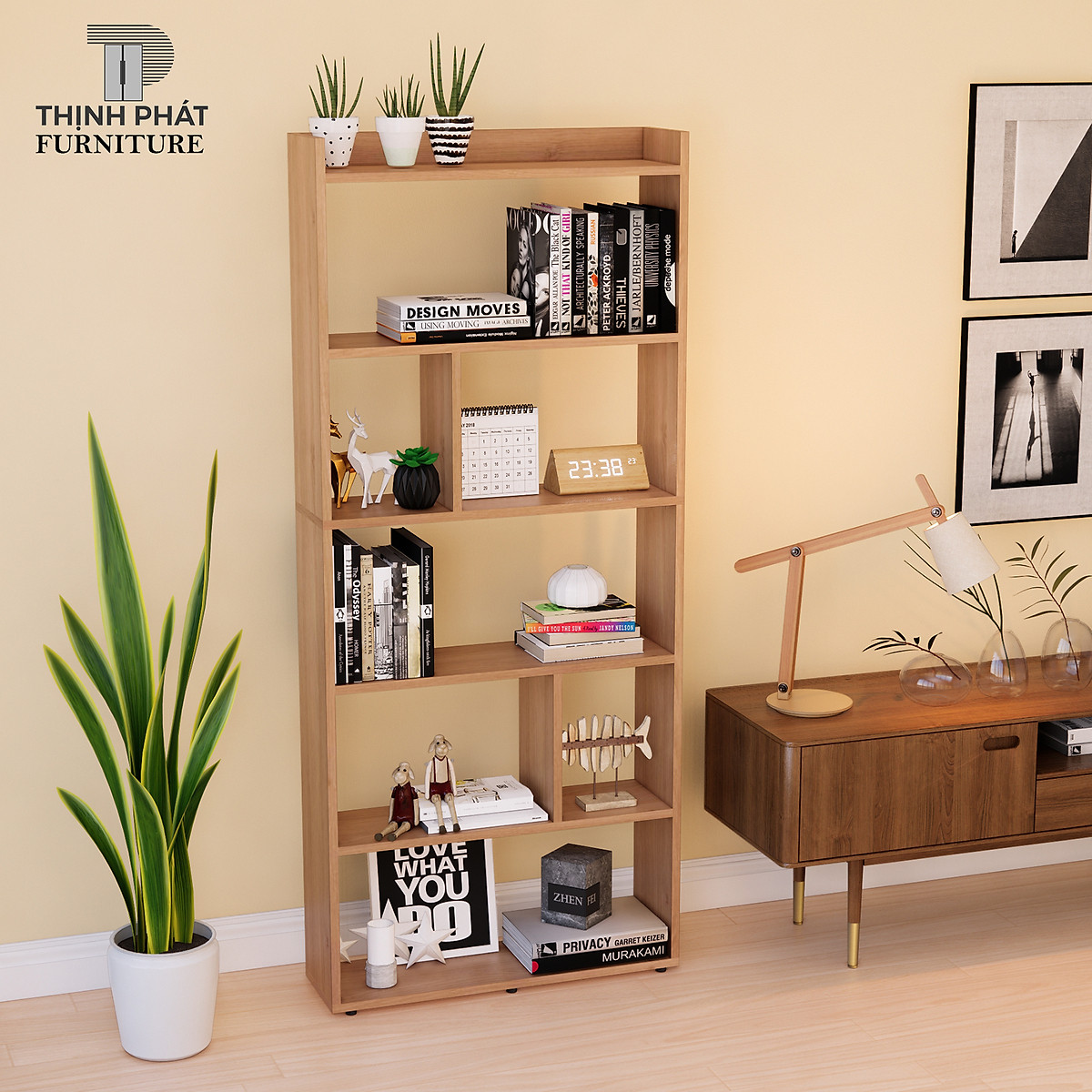 KỆ SÁCH- KỆ TRANG TRÍ 6 TẦNG TRƯNG BÀY THỊNH PHÁT FURNITURE KS-TP ...