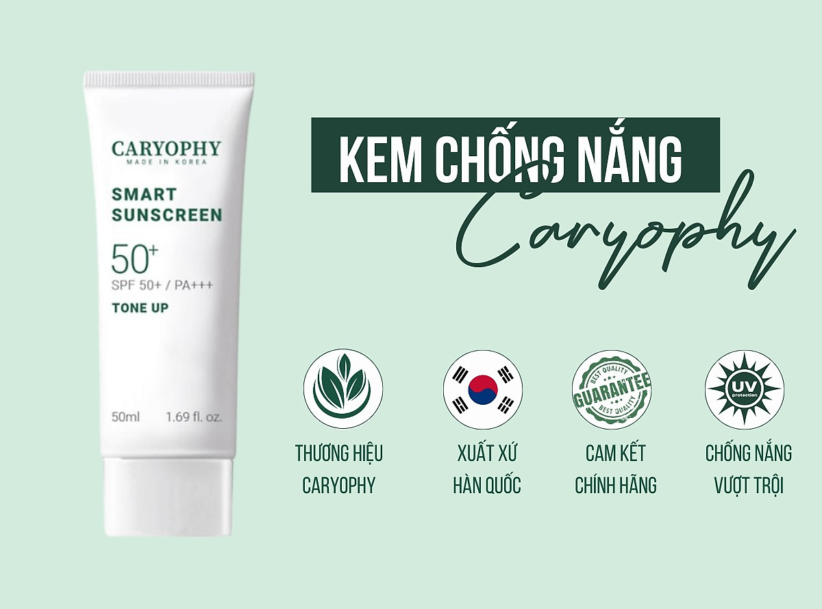 Kem Chống Nắng Caryophy Smart Sunscreen SPF50+ PA +++ Tone Up 50ml