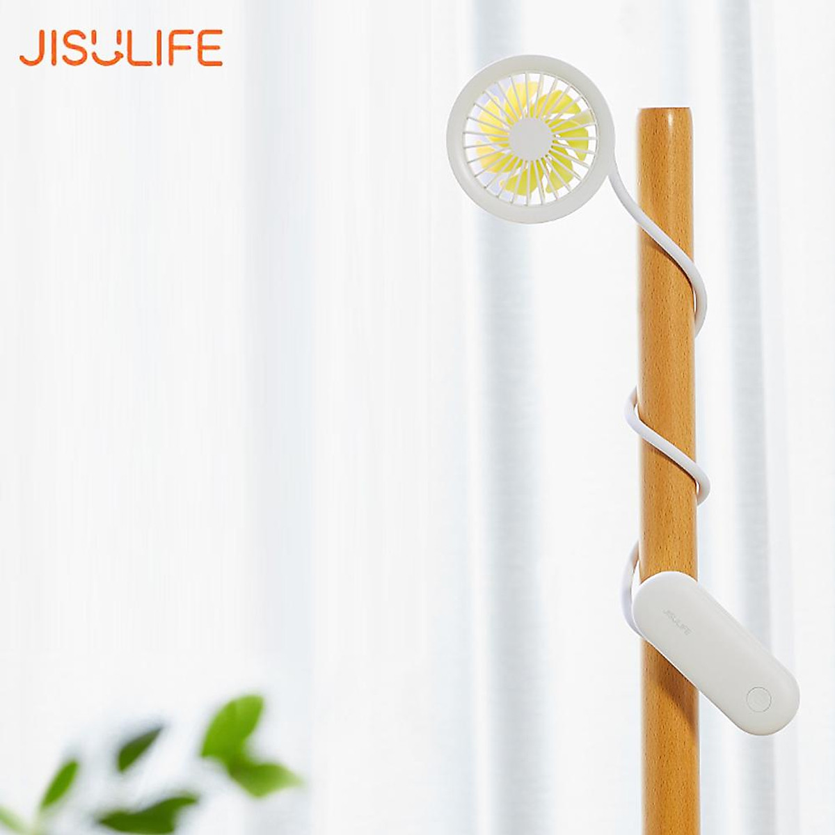 JISULIFE Portable Neck Fan Mini Foldable Air Cooler with 7 Blades/3 Speeds Adjustable/Low Noise/Type-C Interface/2000mAh