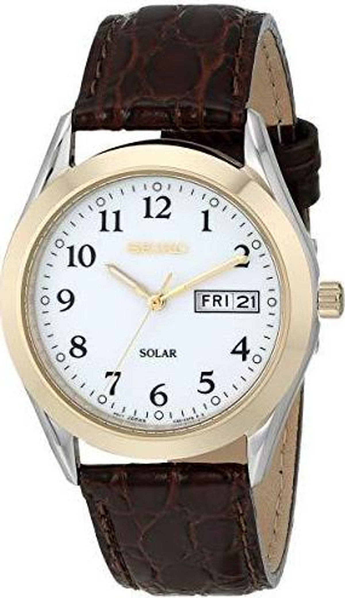 Mua Seiko Men's SNE056 Stainless Steel Solar Watch with Leather Band