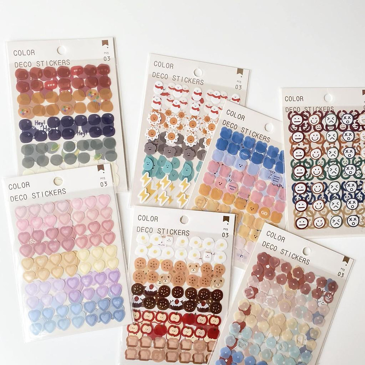Set 3 tấm color sticker nhỏ xinh xắn kích thước khác nhau | Tiki