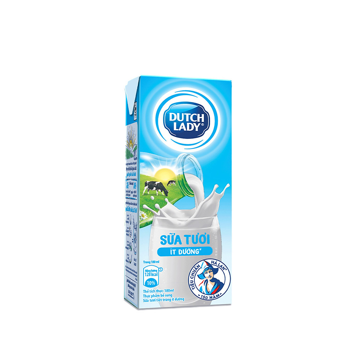 Thùng 48 Hộp Sữa Tươi Tiệt Trùng Dutch Lady Cô Gái Hà Lan ít đường 180ml
