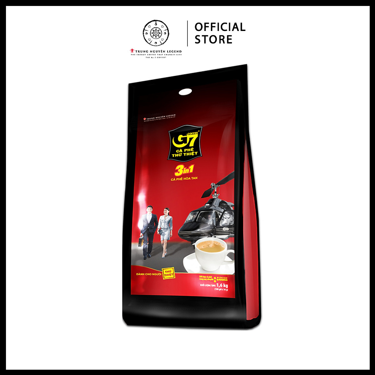 Trung Nguyên Legend - Cà phê sữa hòa tan G7 3in1 - Bịch 100 sticks x 16gr (gói dài)