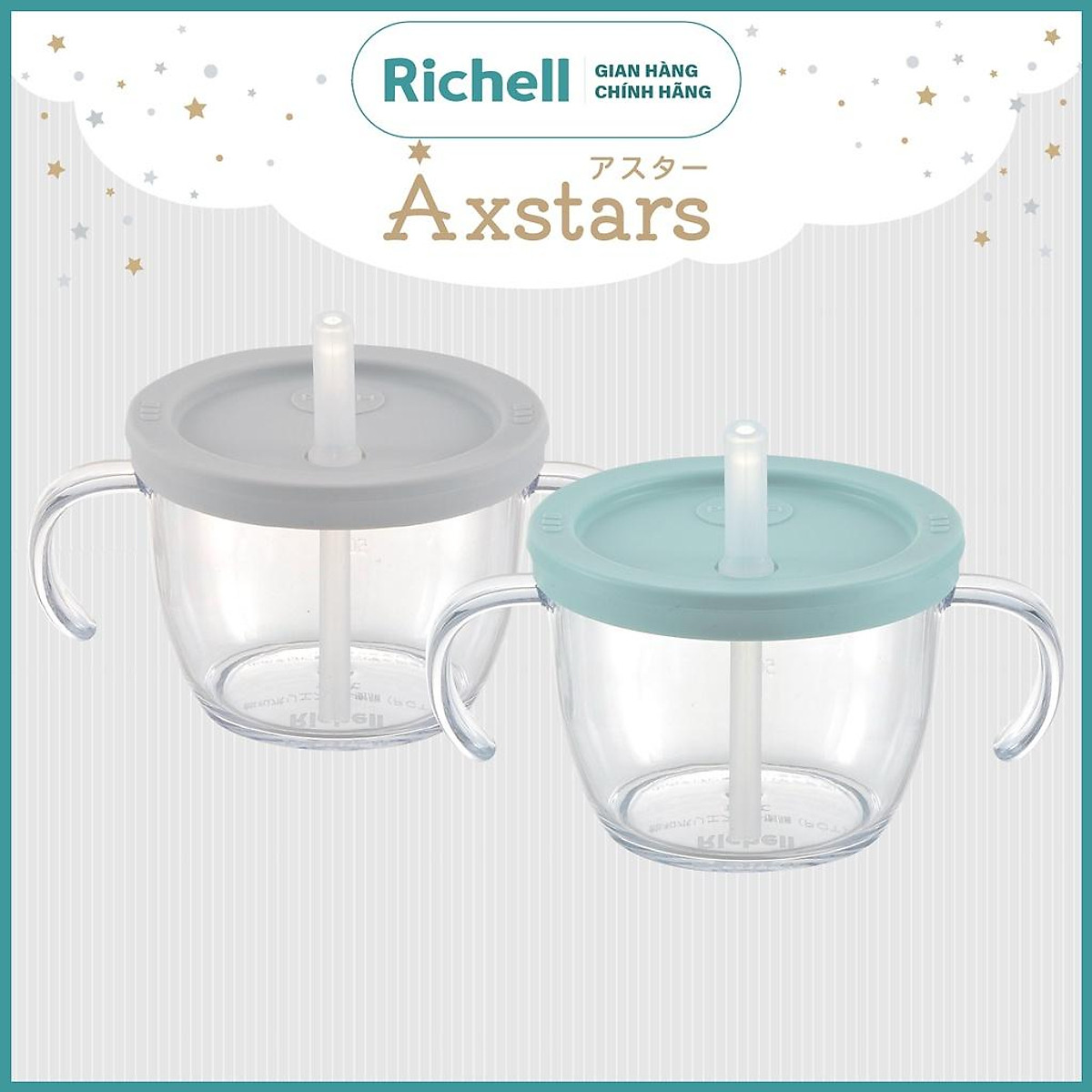 Cốc tập uống 3 giai đoạn AXSTARS Richell Nhật Bản chống sặc cho bé từ 6 tháng | Baby