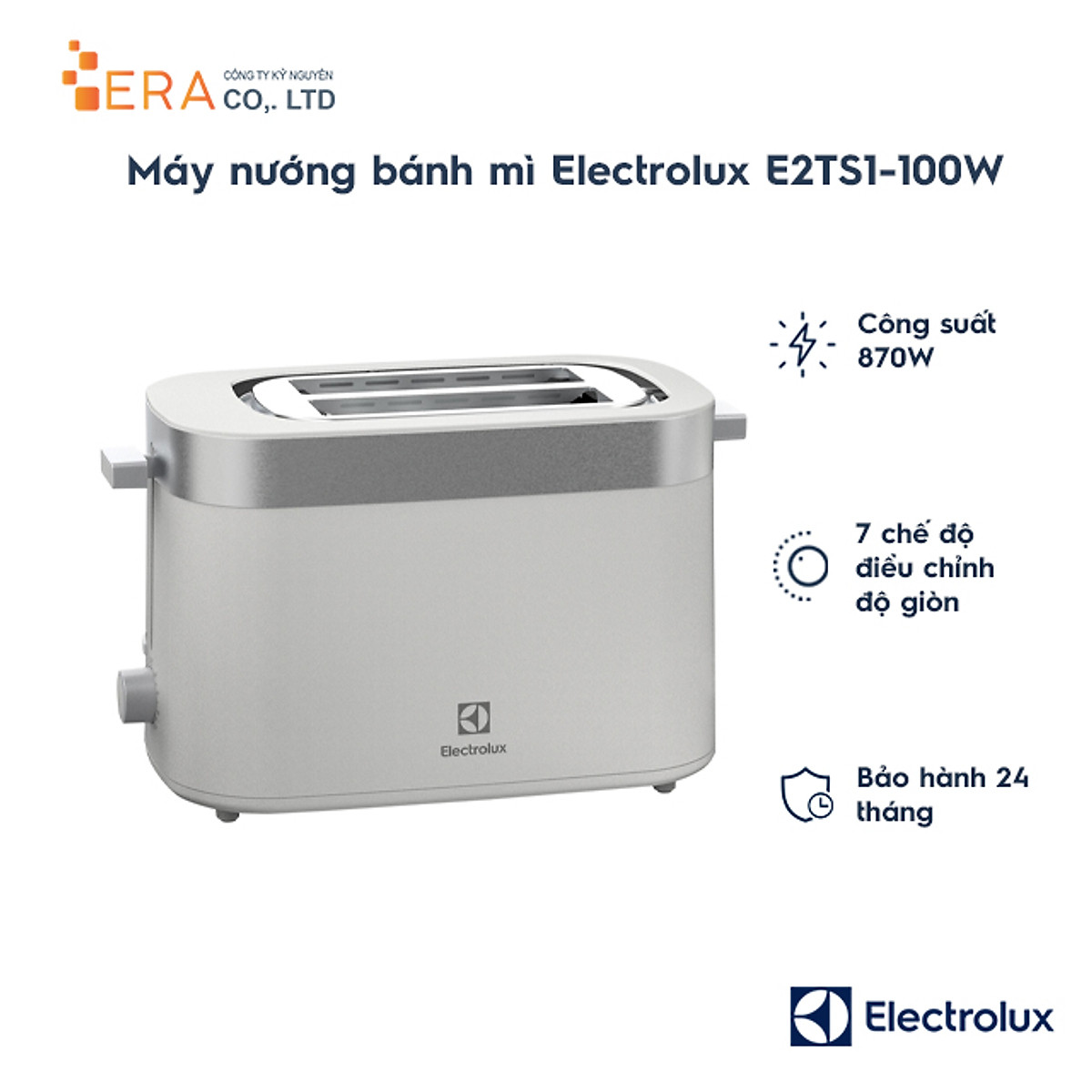 Máy nướng bánh mì Electrolux E2TS1-100W - Hàng chính hãng