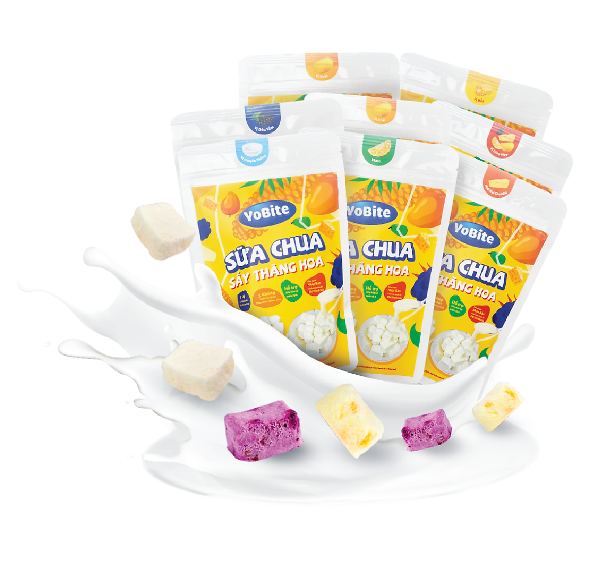 Sữa Chua Khô Sấy Thăng Hoa YOBITE Vị Tổng hợp 30gr Hỗ Trợ Tiêu Hóa Tăng Cường Đề Kháng