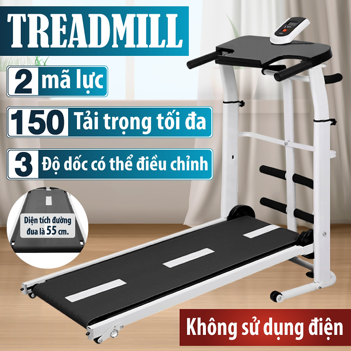 Máy chạy bộ cơ đa năng BG Treadmill SH306 5 in 1,Máy chạy bộ không điện SH305 thích hợp cho mọi lứa tuổi luyện tập (hàng nhập khẩu)