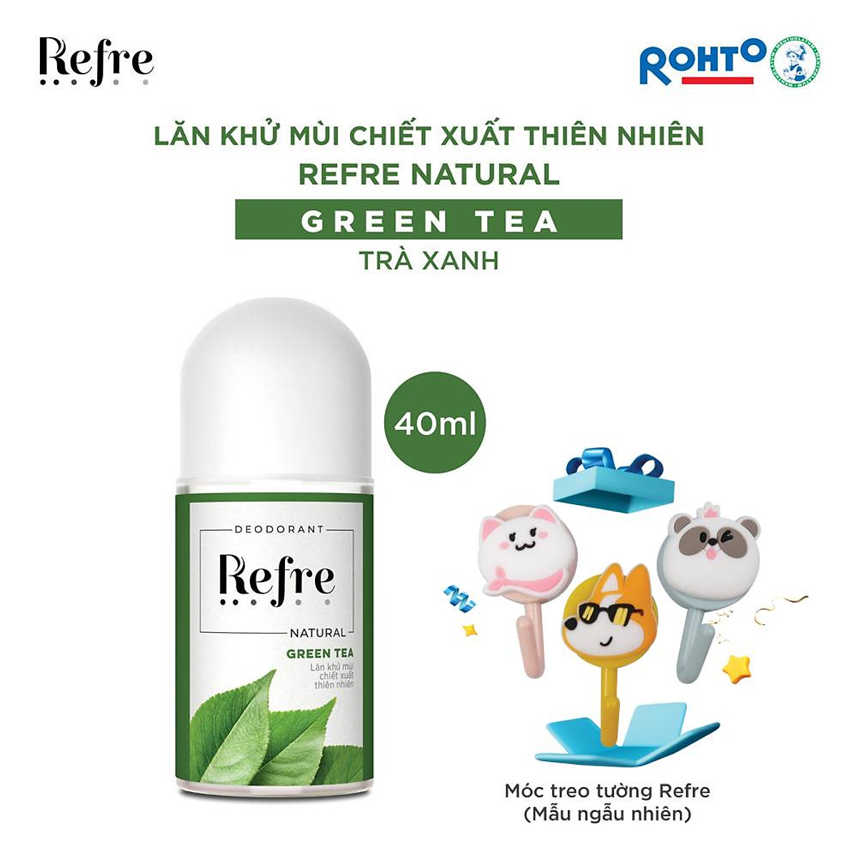 Lăn khử mùi chiết xuất thiên nhiên Refre Natural
