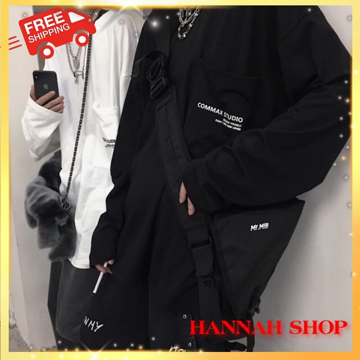 Áo Thun Tay Dài Thu Đông Unisex Nam Nữ Phong Cách Hàn Quốc Ulzzang COMMAX STUDIO