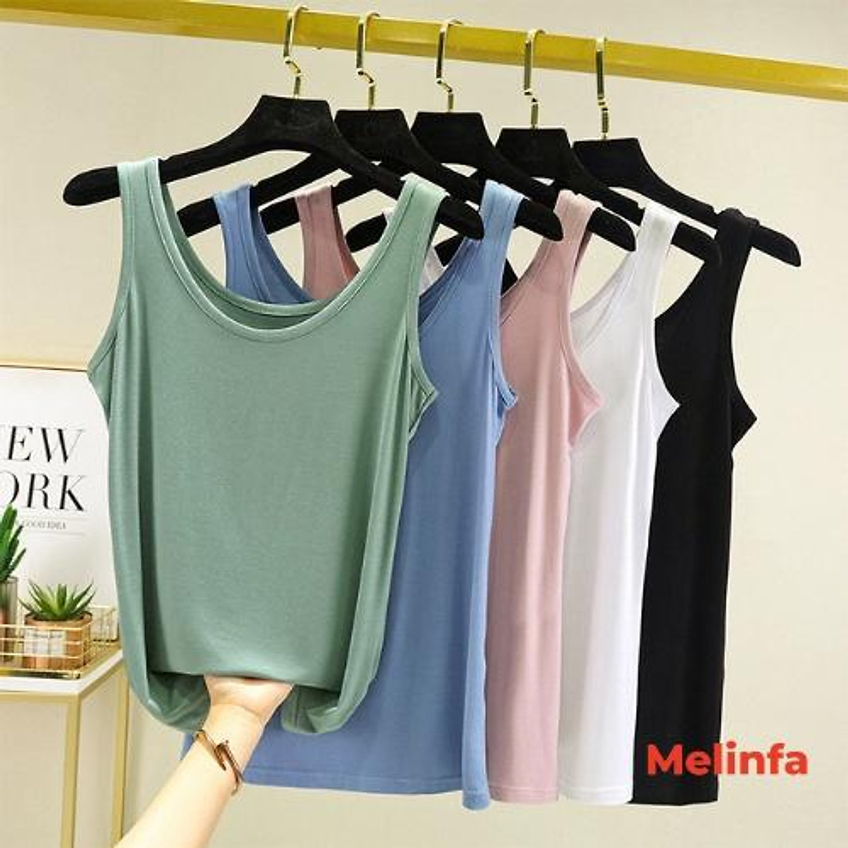 Áo hai dây ba lỗ nữ ngắn tay chất vải Modal (gỗ Sồi) mềm mại tự nhiên mát lạnh mặc mùa hè mã VAA0290