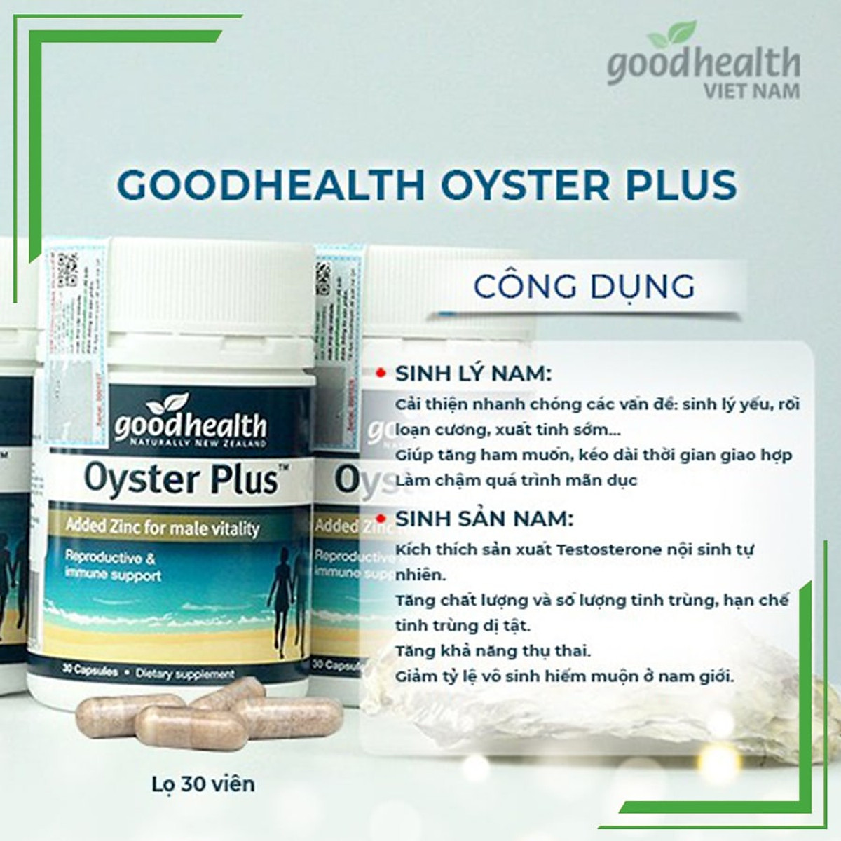 Tinh chất hàu biển Goodhealth Oyster Plus (30/60 viên)