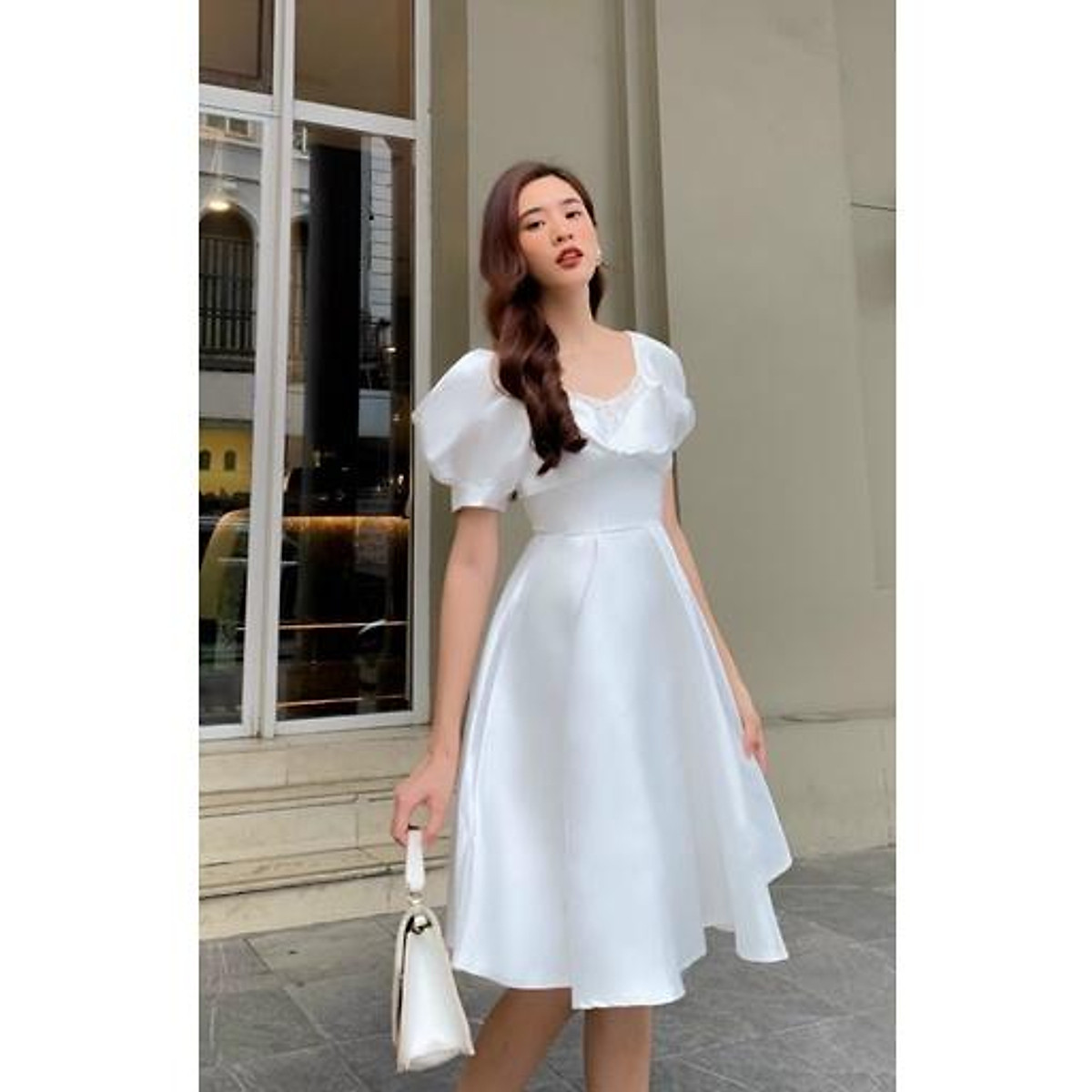 Outlet  Đầm xòe phối ren đính nơ eo  My Way Fashion  Thời trang thiết kế  cao cấp