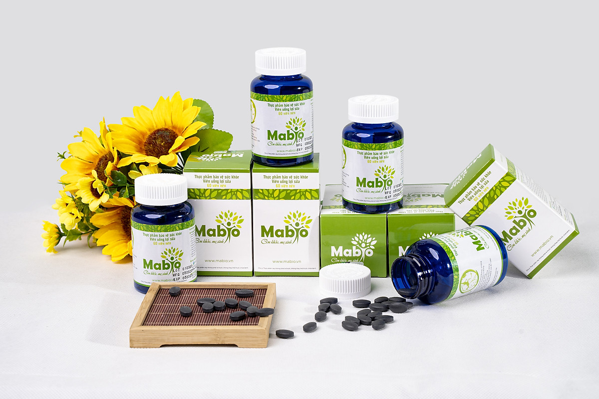 Combo 4 Hộp Viên uống lợi sữa Mabio, Tăng số lượng, chất lượng sữa mẹ, phục hồi sức khỏe sau sinh