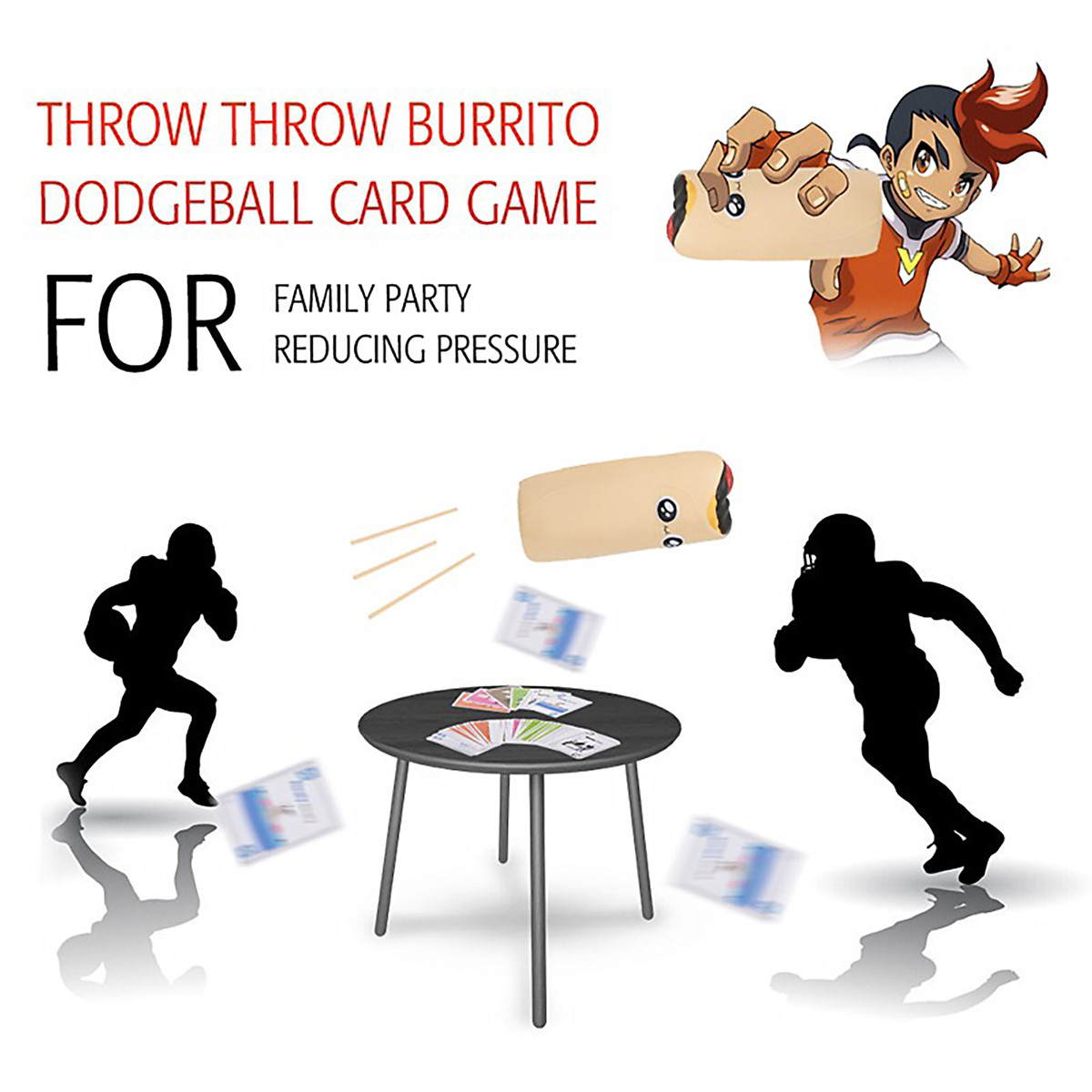 Throw Throw Burrito Dodgeball Bộ trò chơi Board Game thẻ ném bóng độc