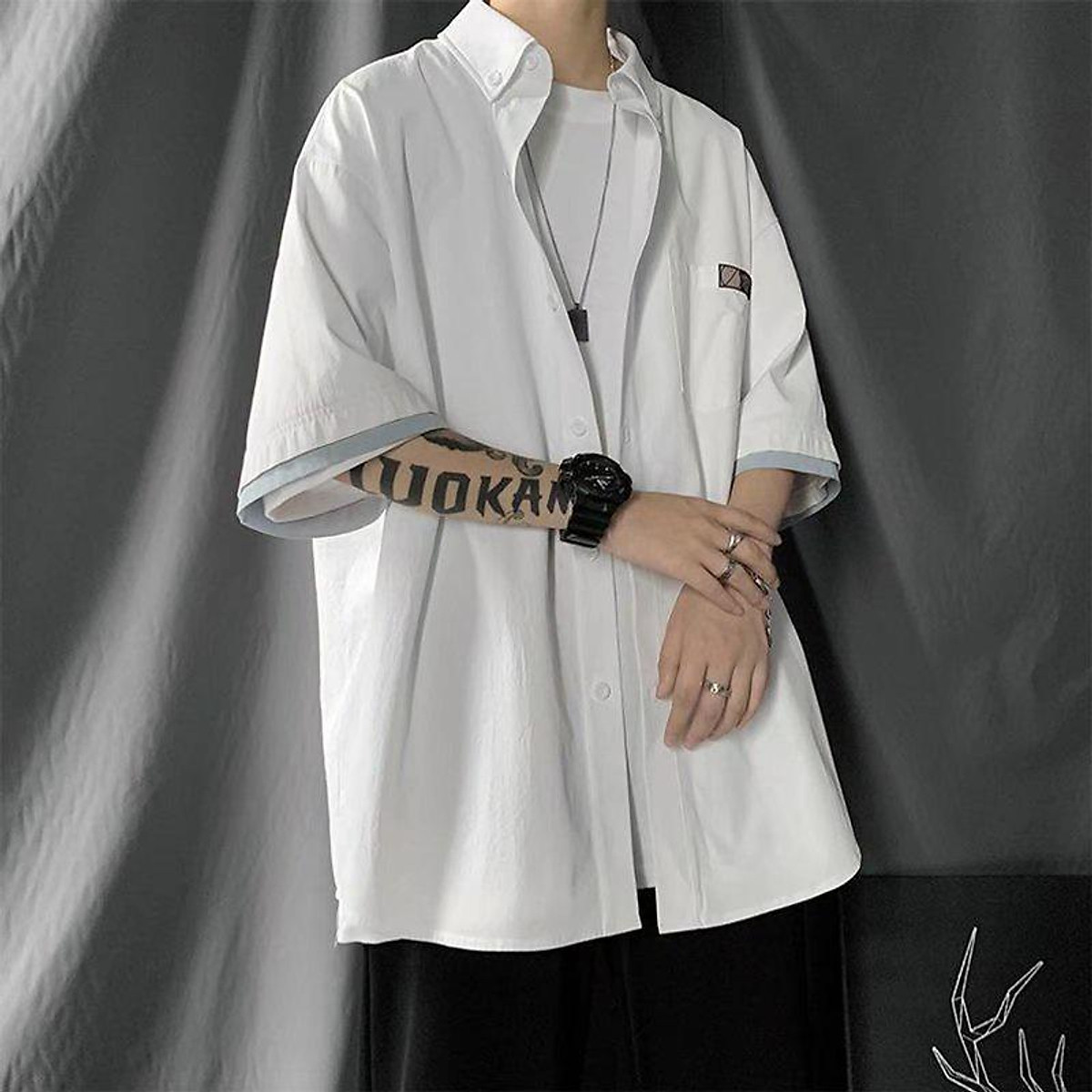 Áo Sơ Mi Nữ Trắng Cổ Ren Tay Lửng Pijama CHUU A5354 khuyến mãi giá rẻ chỉ 180400 đ Giảm giá mỗi ngày #19 Áo Sơ Mi Nữ Trắng Cổ Ren Tay Lửng Pijama CHUU A5354 khuyến mãi giá rẻ chỉ 180400 đ Giảm giá mỗi ngày