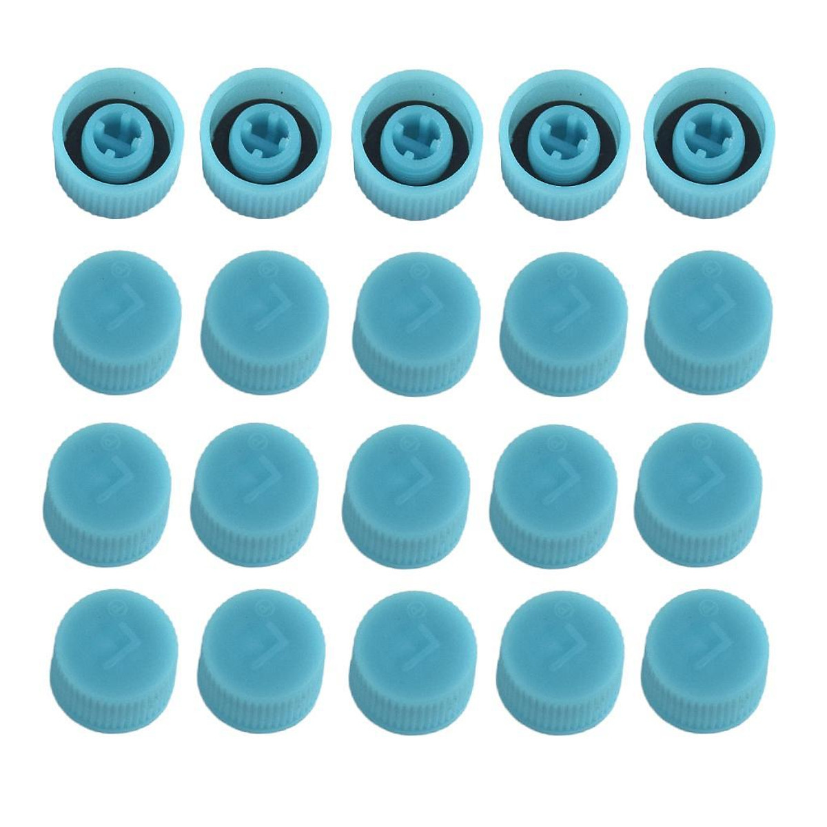 40 Pcs High And Low Side Port Air Conditioning Schrader Valve Caps Blue