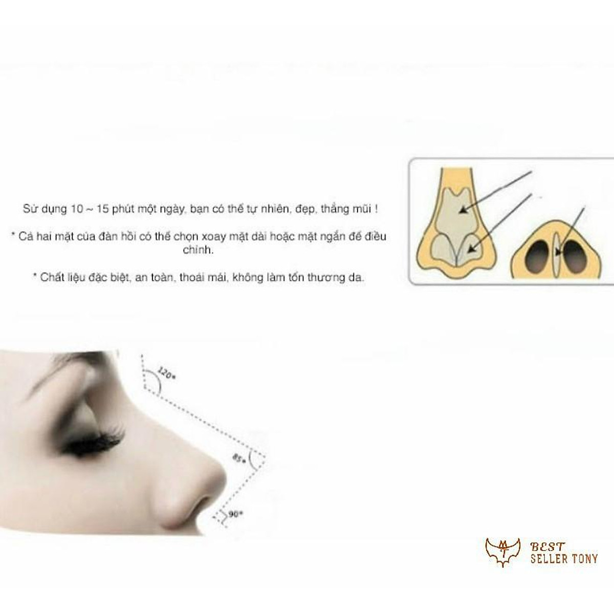 Kẹp mũi cao thon gọn silicon Korean - Best Seller Tony