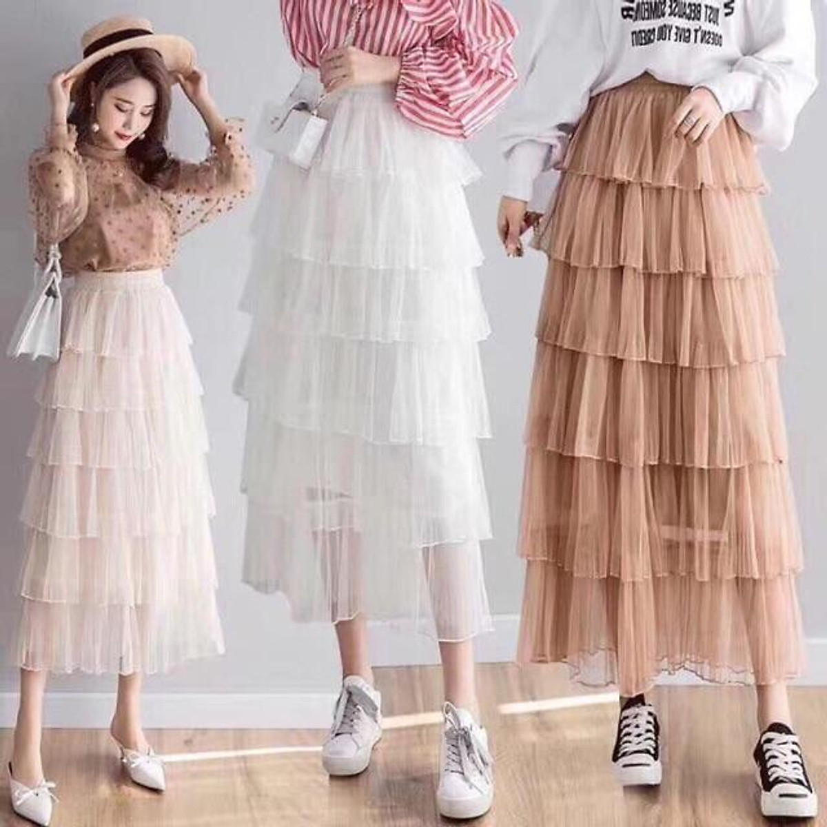 Mua chân váy voan xếp ly tầng  Tiki