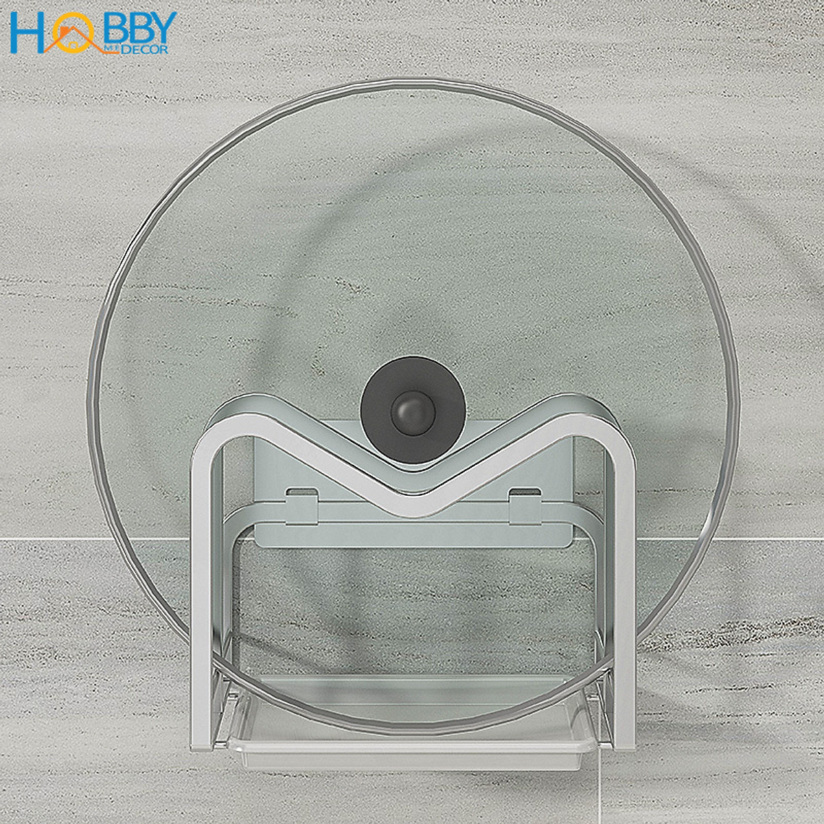 Kệ để thớt nắp vung 2 ngăn dán tường inox 304 Hobby Home Decor TT08