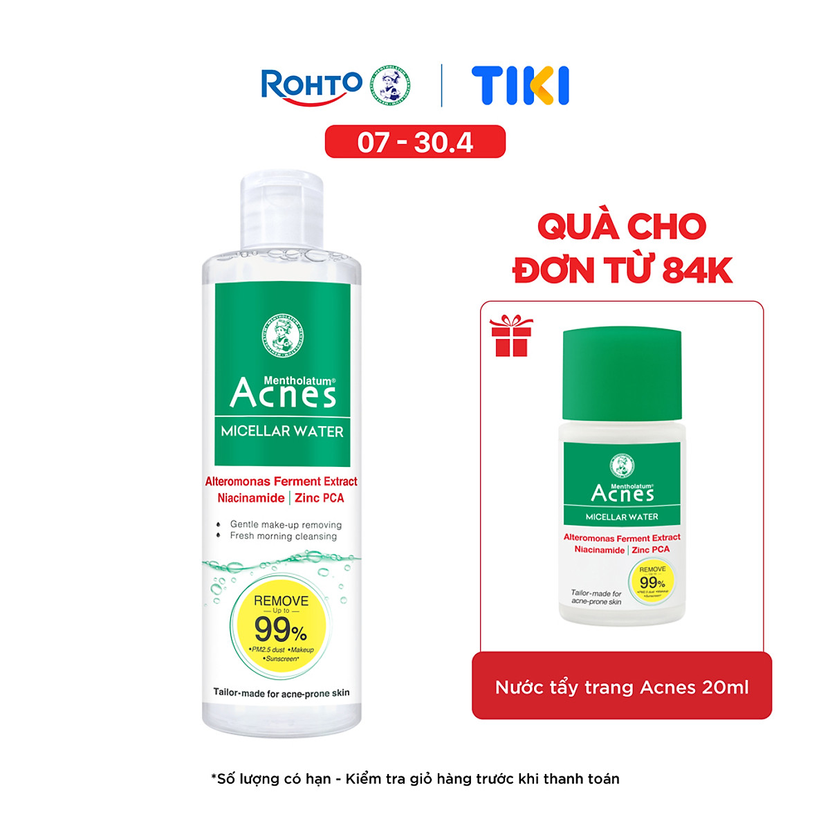 Nước tẩy trang cho da mụn Acnes Micellar Water 200ml