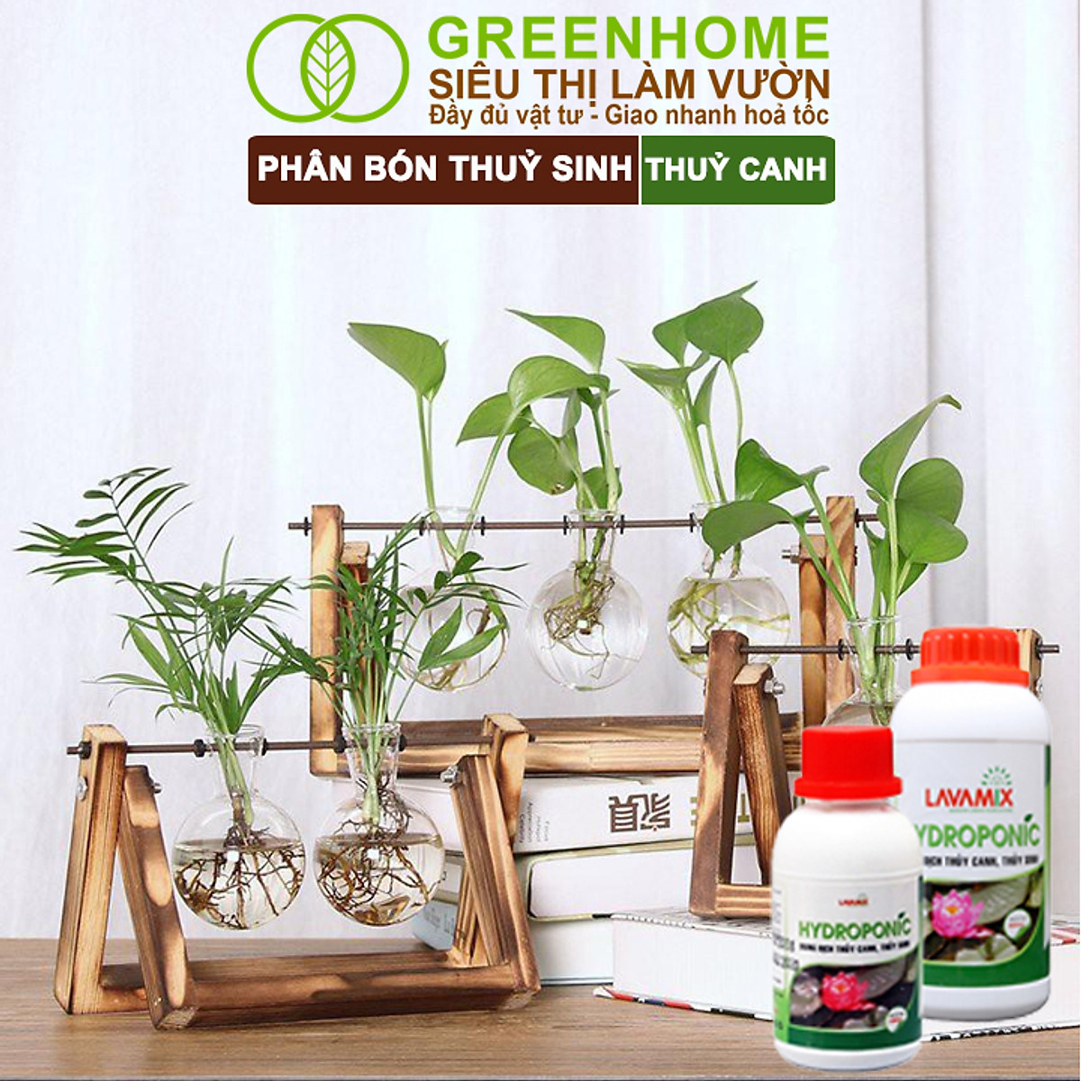 Dung Dịch Thủy Canh Greenhome, Lavamix, Phân Bón Cây Thuỷ Sinh, Hoa Sen, An Toàn Cho Cá, Tép Cảnh