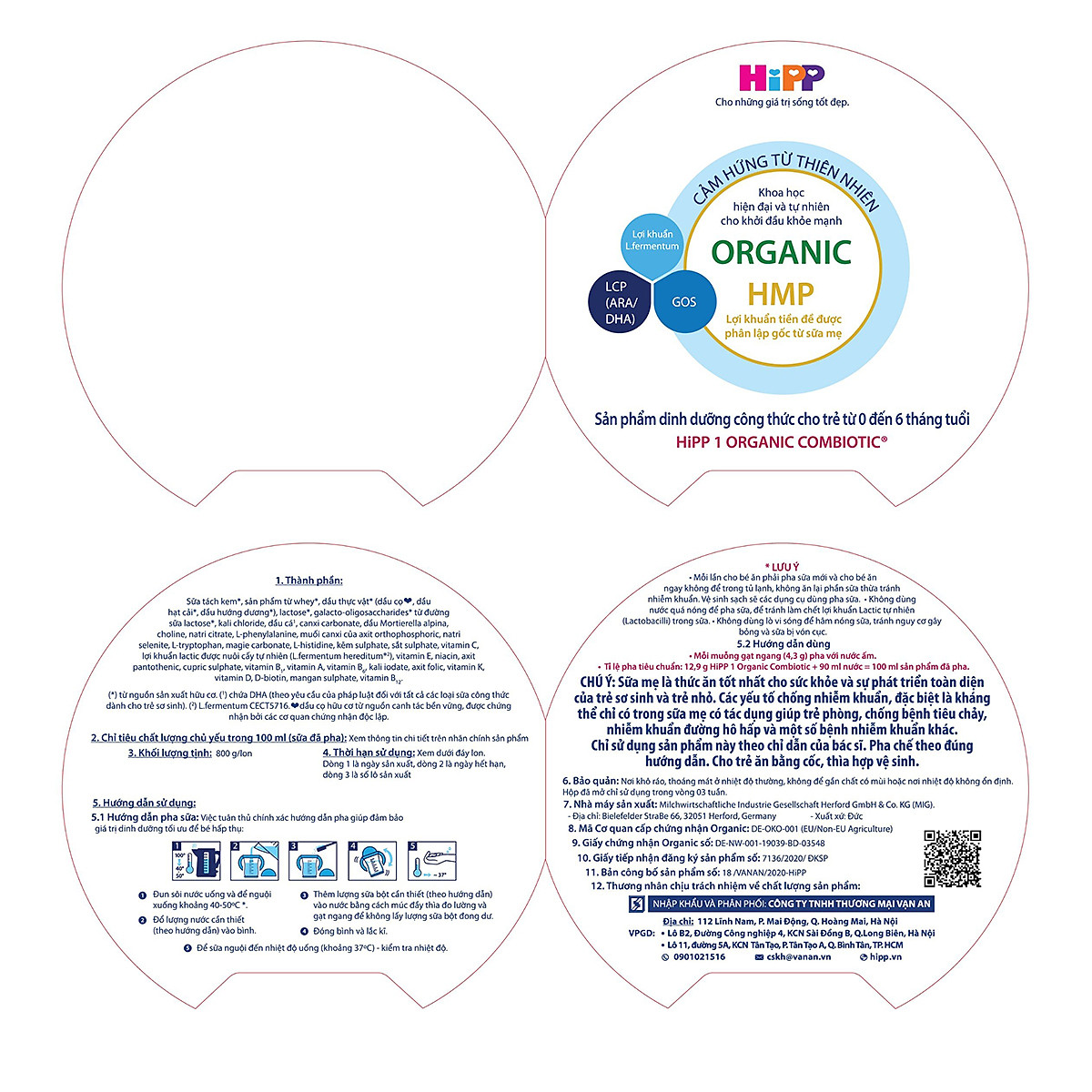Sữa bột công thức HiPP 3 Organic Combiotic 800g cho bé từ 1 tuổi