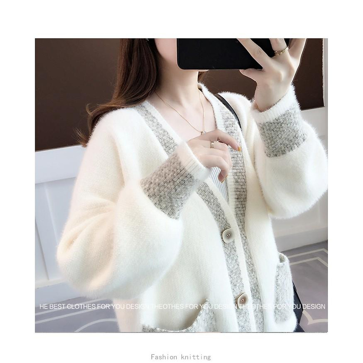 Áo khoác len nữ Cardigan áo khoác len dày chenille nữ tính - Áo cardigan nữ Áo Khoác Len Nữ Cardigan Áo Khoác Len Dày Chenille Nữ Tính - Áo Cardigan Nữ
