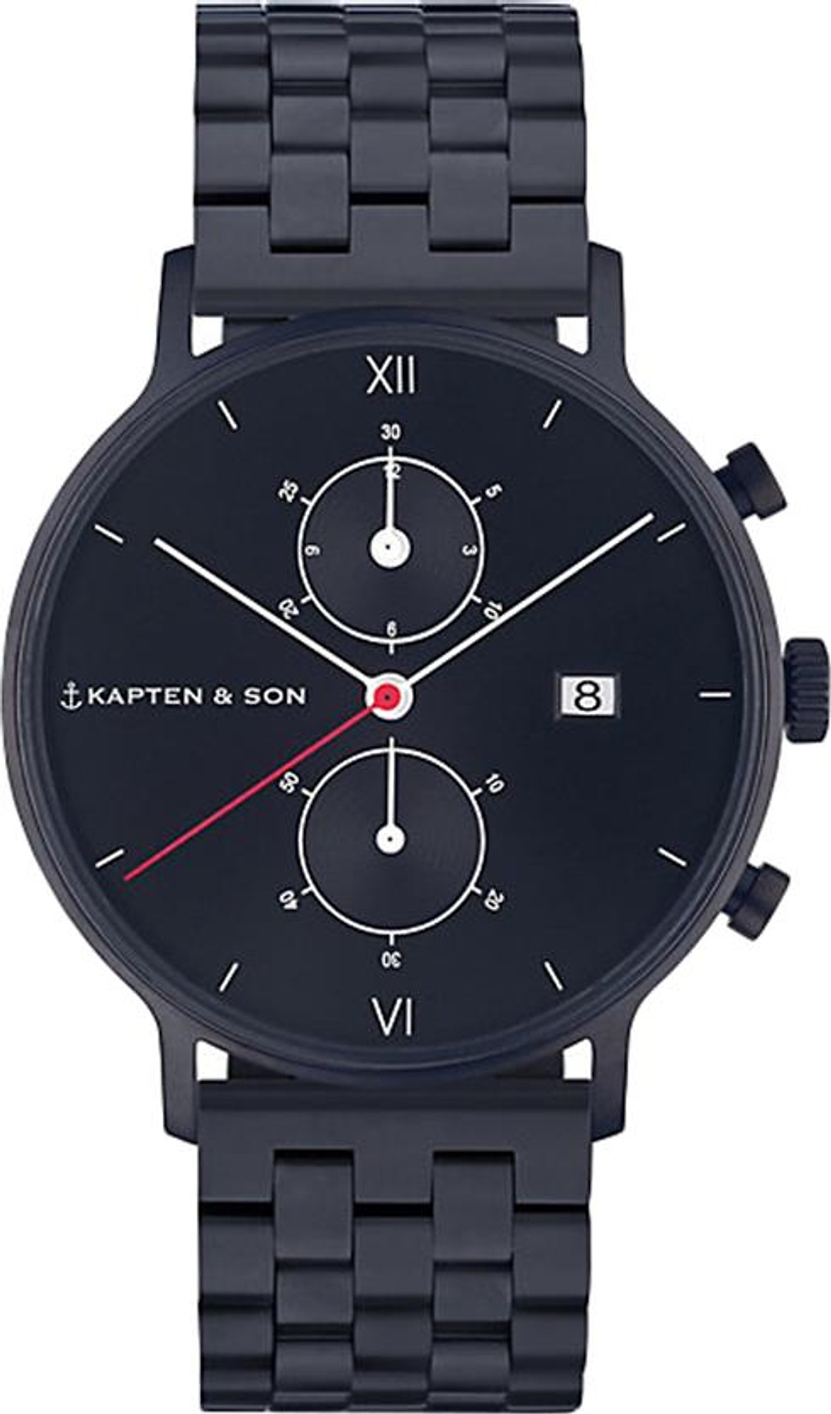 Mua Đồng Hồ Unisex Dây Kim Lọai Kapten Son Chrono Black Midnight