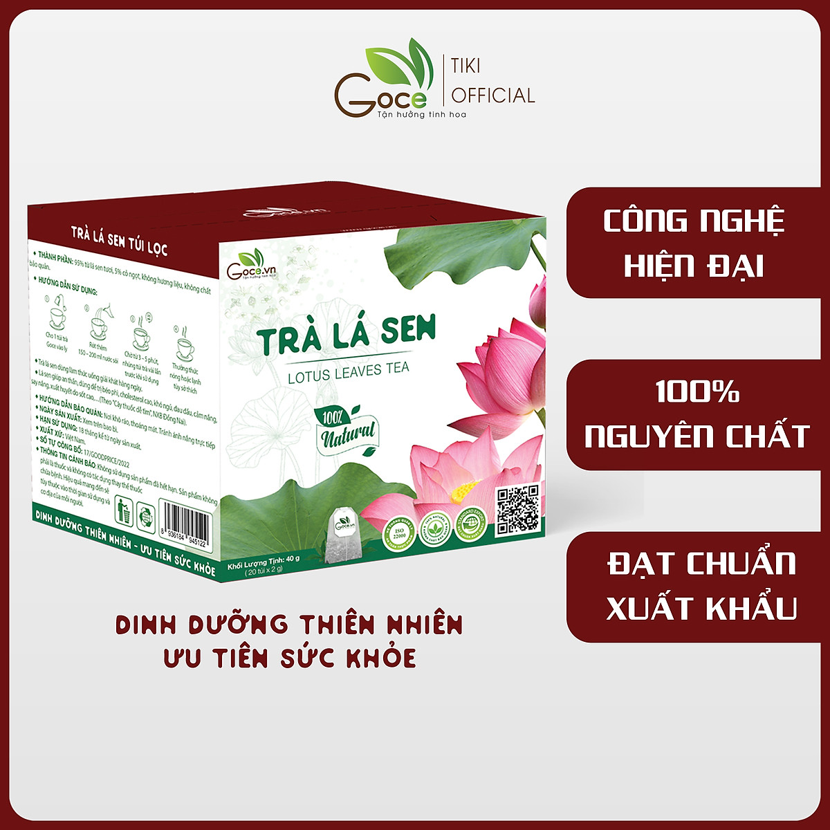 Trà lá sen túi lọc Goce - An thần dễ ngủ