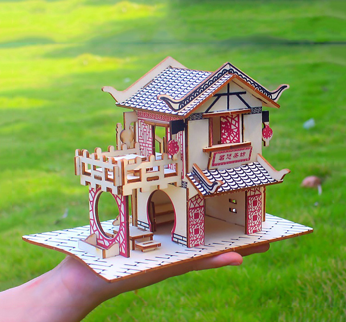 Đồ chơi lắp ráp gỗ 3D Mô hình Tea House Laser  Lắp ráp