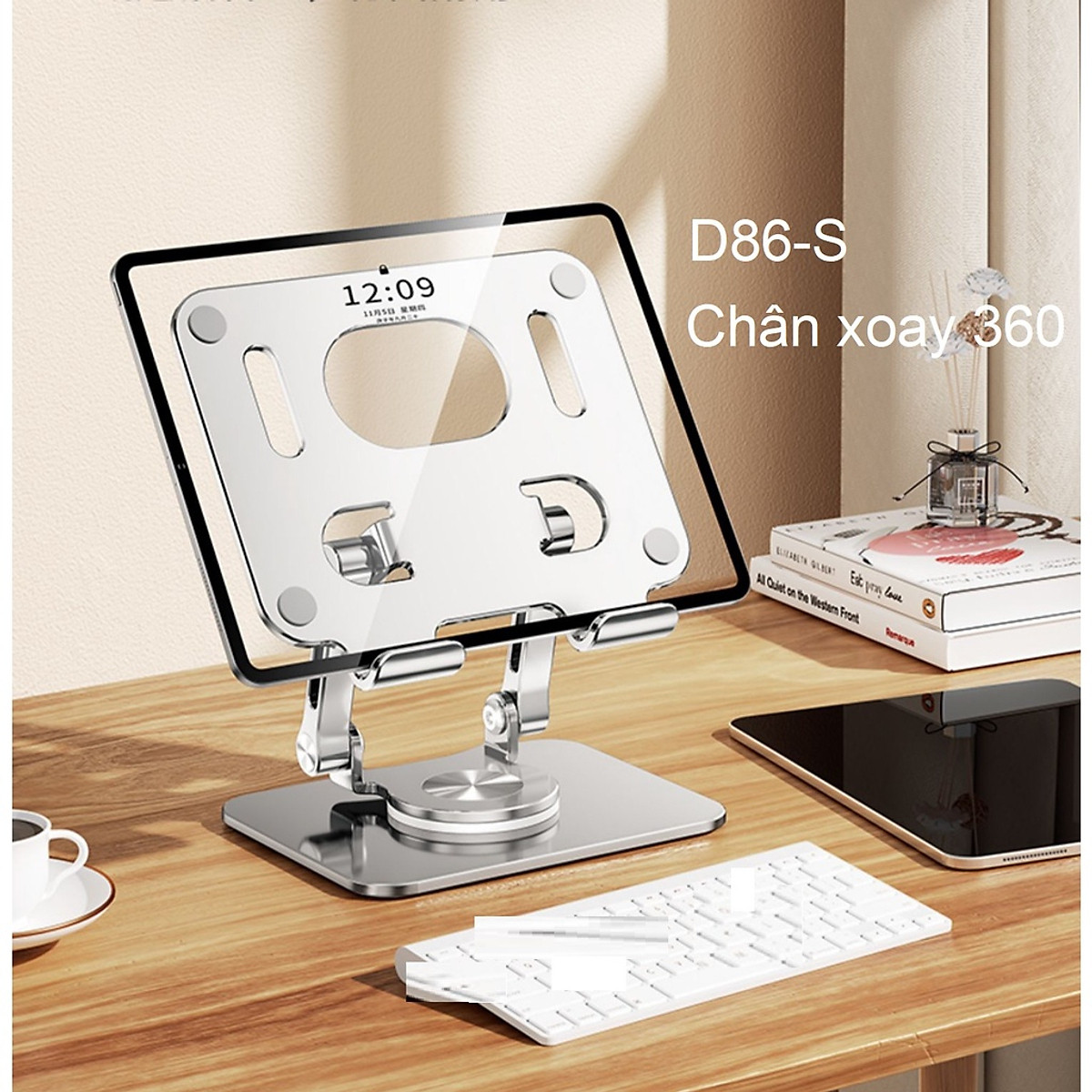 Giá Đỡ Hợp Kim Nhôm Để Bàn Xoay 360 Độ Cho Điện Thoại, Máy Tính Bảng, Iphone, Ipad L05 - Hàng chính hãng
