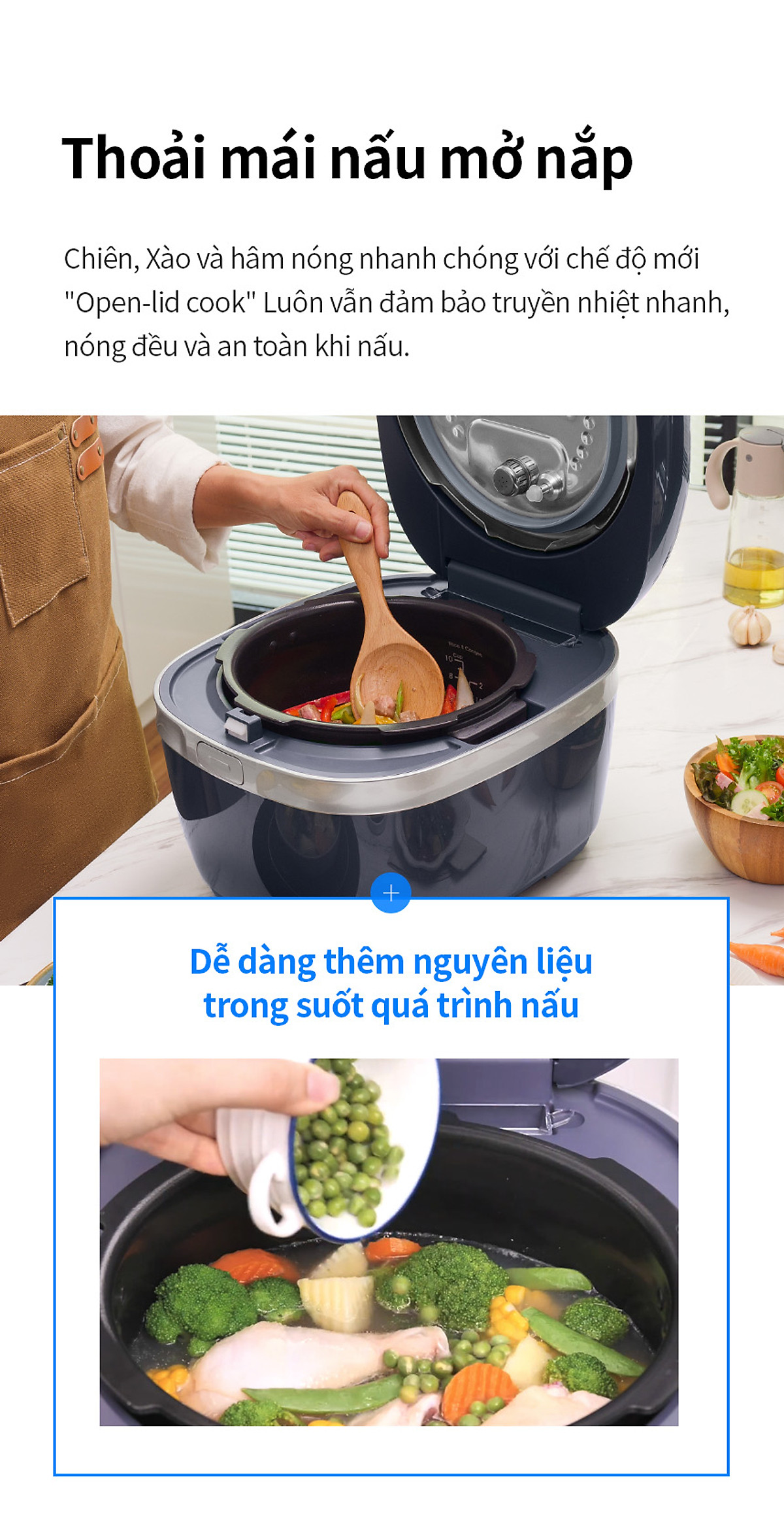 Nồi cơm điện cao tần Locknlock IH pressure rice cooker EJR526GRY (1.8 Lít)- Hàng chính hãng