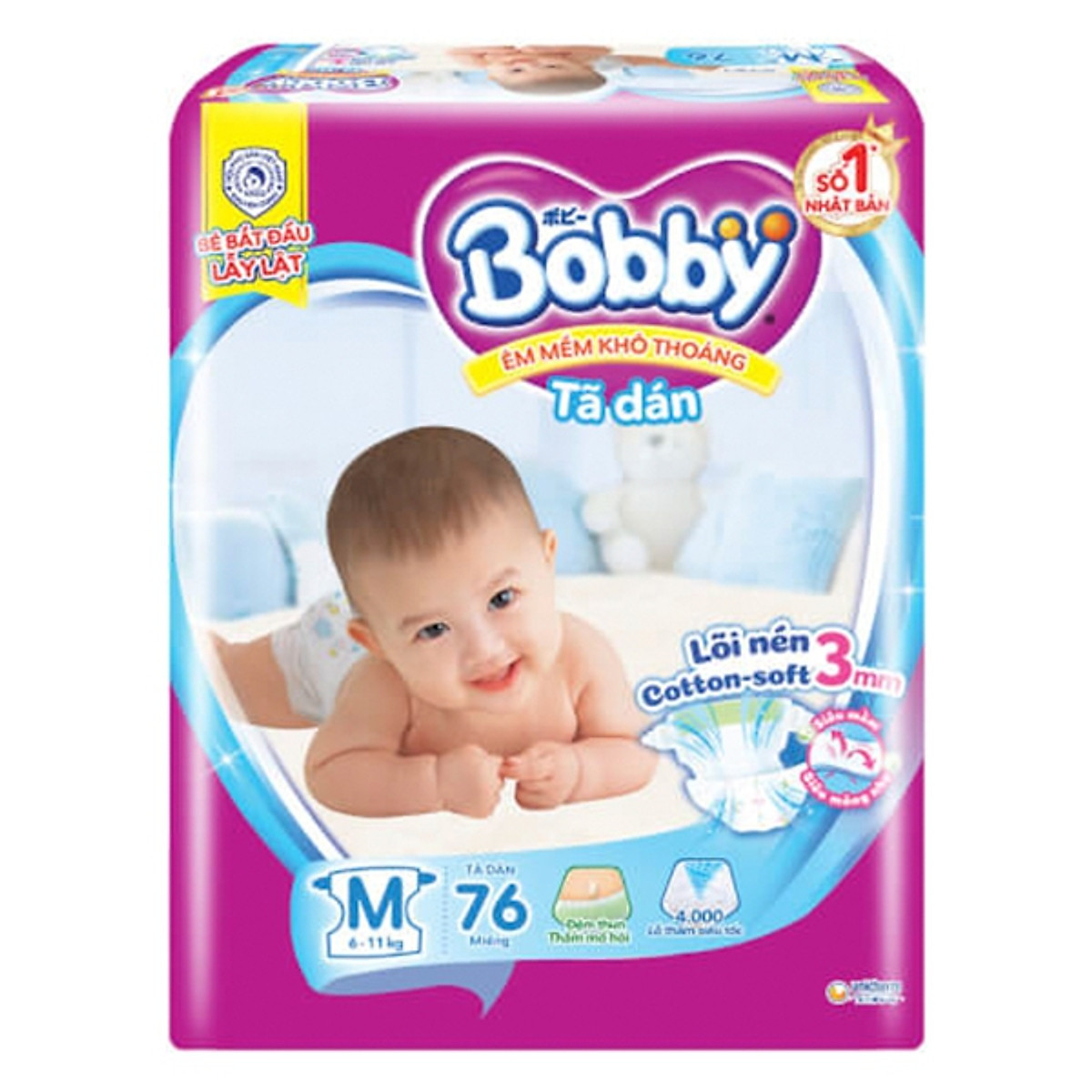 HCM - TÃ DÁN BOBBY MẪU MỚI SIZE M76/ M76 tặng