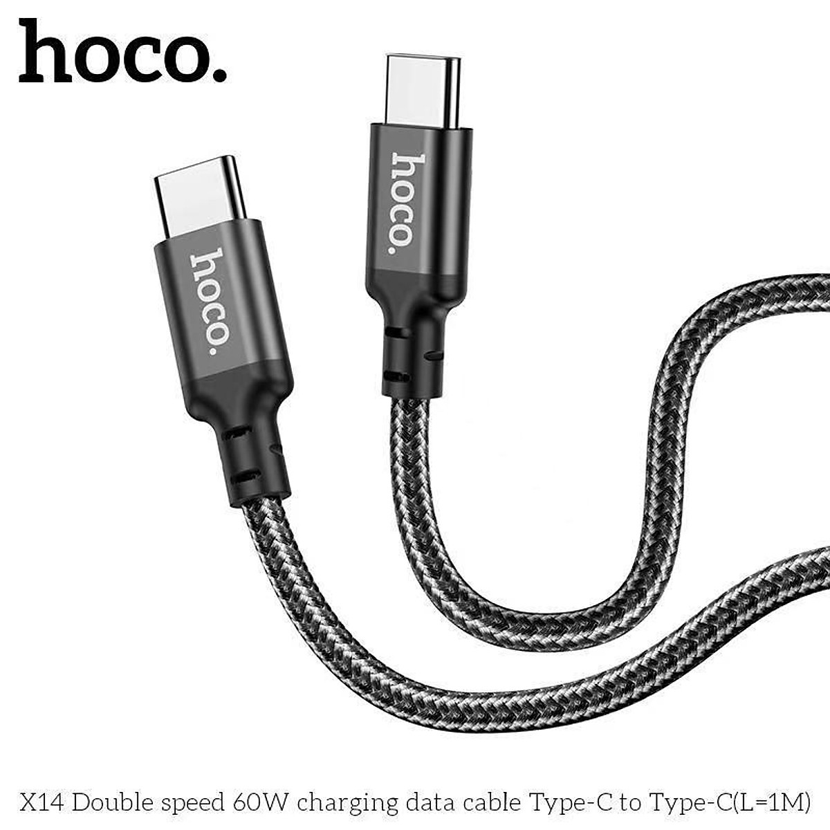 Cáp Sạc Nhanh 60W PD Cho Samsung, Xiaomi, Oppo, Android - Dây Sạc Type-C To Type-C Hoco X14 Dây Dù Siêu Bền - Hàng Chính Hãng