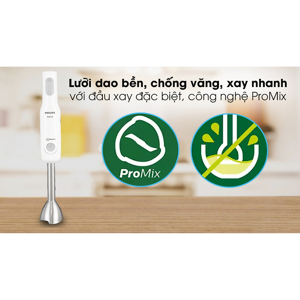 Máy xay sinh tố cầm tay Philips HR2534 (650W) - Hàng chính hãng