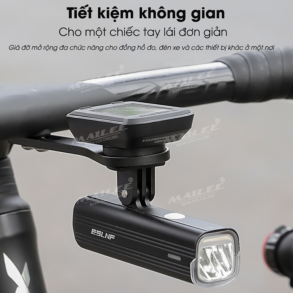 Giá đỡ đồng hồ đo/ đèn pin cho xe đạp đa năng YQ-2006 mở rộng gắn tay lái, tiết kiệm không gian, chất liệu nhôm phù hợp với xe đạp touring - Mai Lee