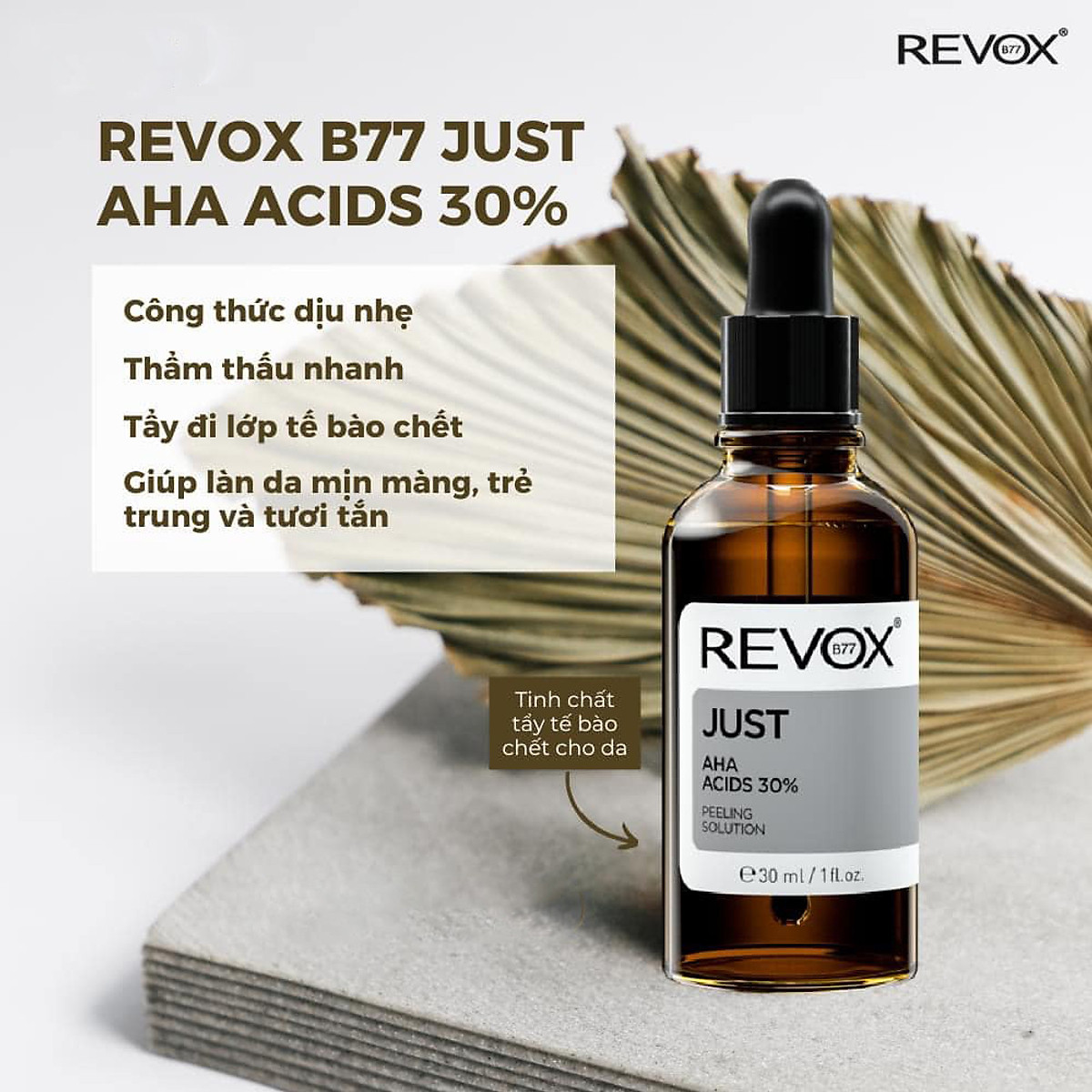 Tinh chất Revox B77 Just AHA Acids 30 tẩy tế bào chết cho da mặt 30ml