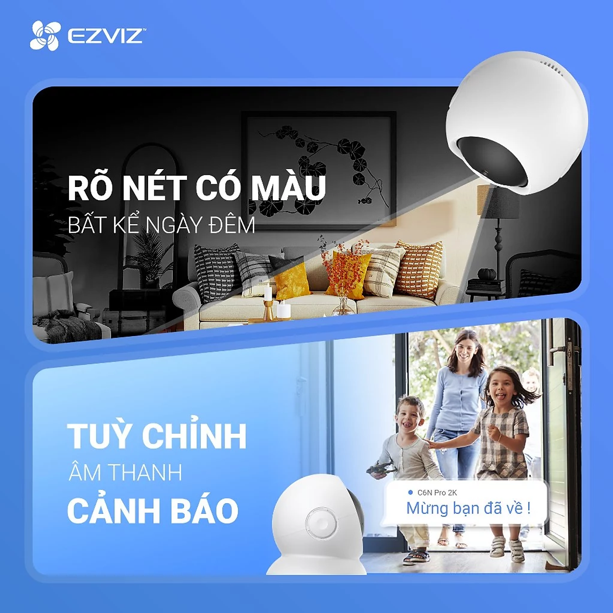 Camera IP Wifi EZVIZ C6N Pro 2K (3MP) - Phiên bản nâng cấp của C6N - Hàng chính hãng