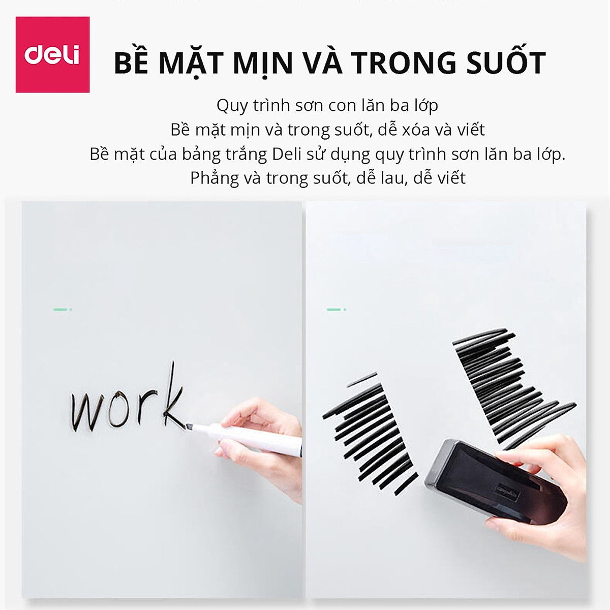 Bảng Từ Trắng Hai Mặt Xoay 360 Độ Có Chân Di Động Chữ H Điều Chỉnh Cao Thấp Deli - Bảng Flipchart - Phù Hợp Trường Học, Văn Phòng - Nhiều Kích Cỡ