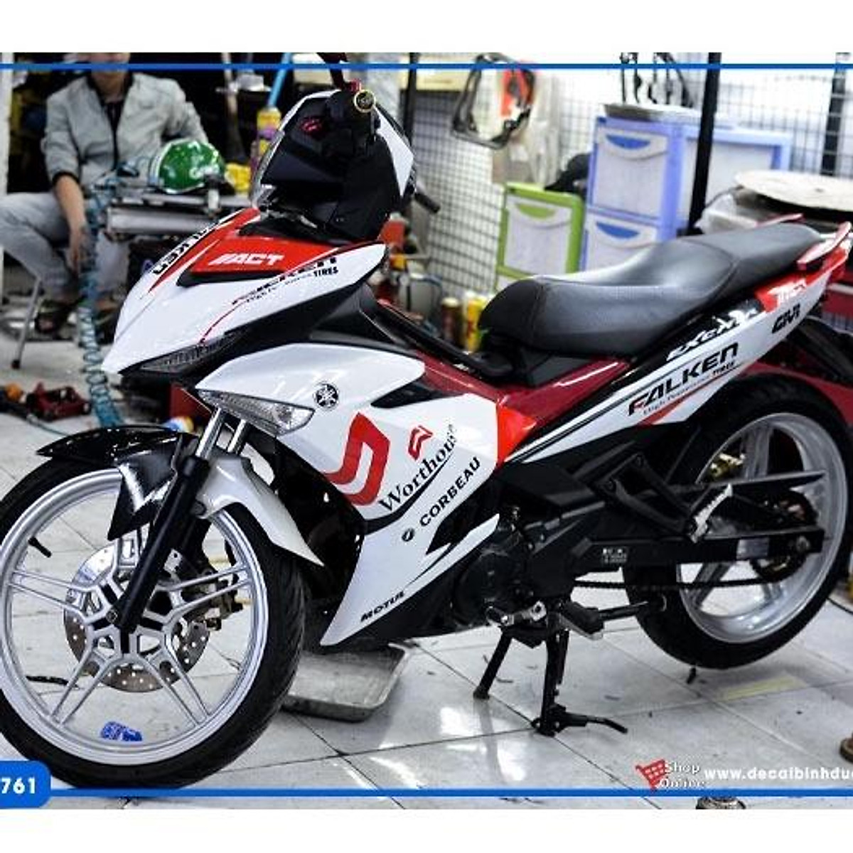 Tem trùm Exciter 150 trắng đỏ tươi tắn trẻ trung 2022