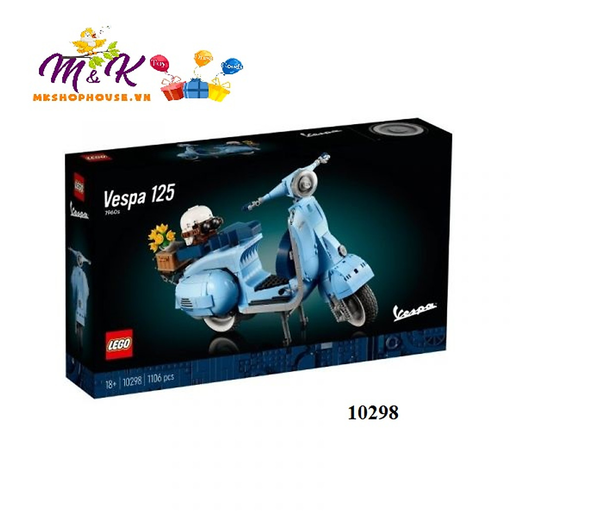 Đồ Chơi LEGO ADULTS 10298 Xe Vespa Cổ (1106 chi tiết)