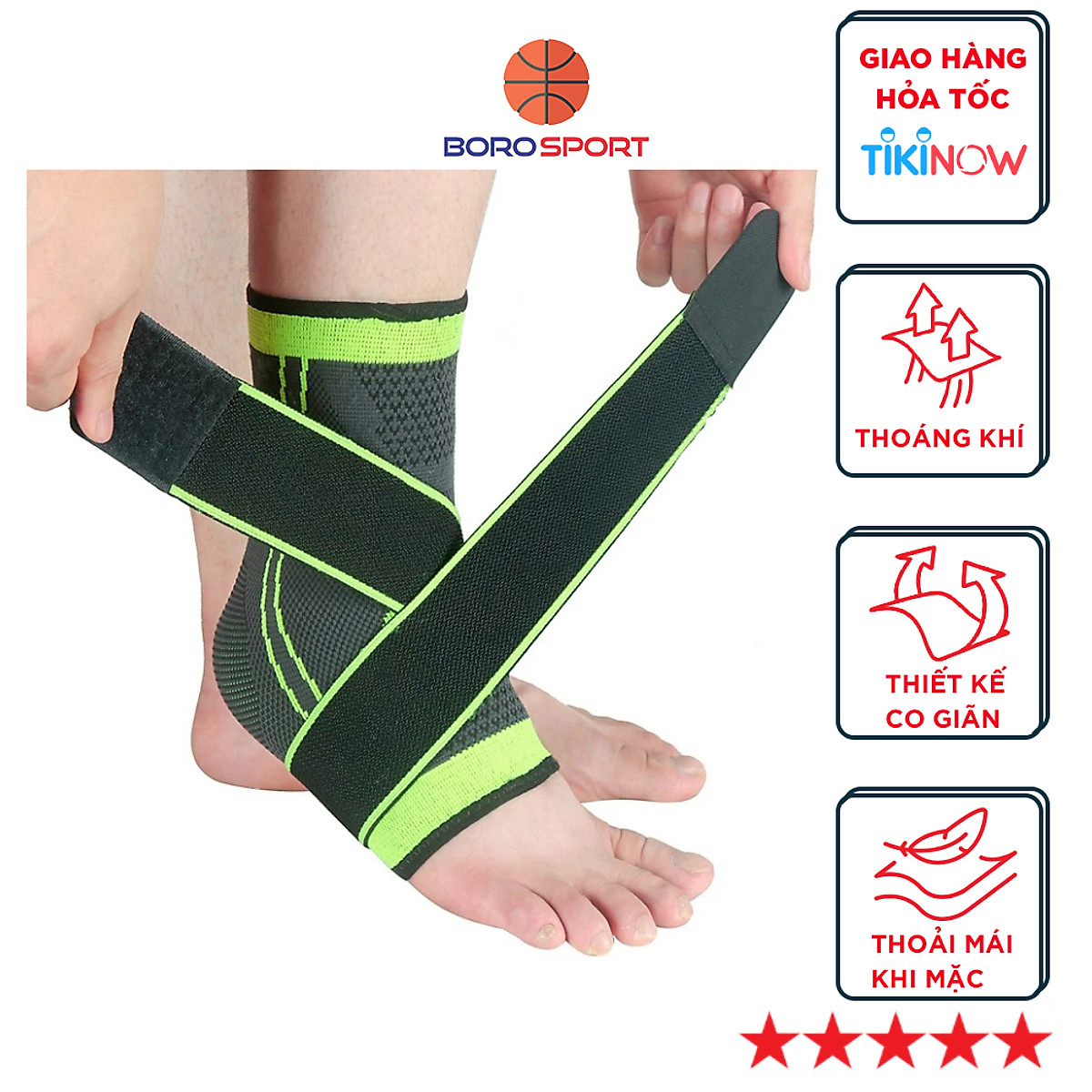 Băng quấn bảo vệ cổ chân , mắt cá chân , lòng bàn chân , giúp tránh chấn thương , tăng khả năng vận động HJ020 - Hàng chính hãng