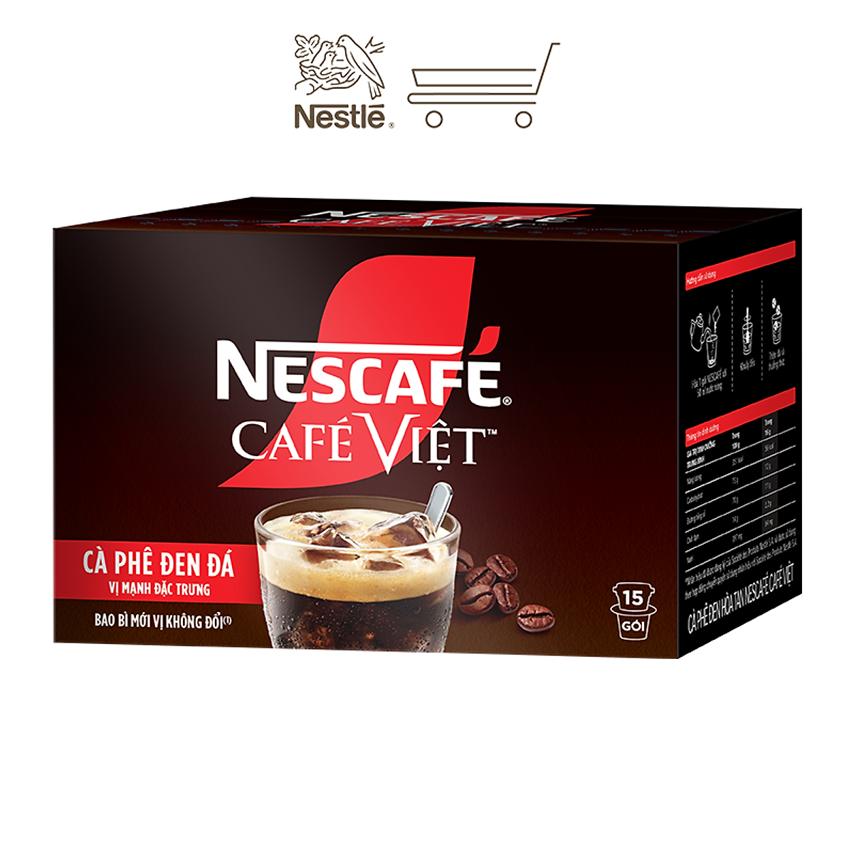 Combo 2 Hộp Cà phê đen hòa tan NESCAFE CAFÉ VIỆT (Hộp 15 gói x 16g)